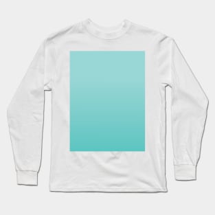 Light Aqua Blue Ombre Fade Sunset Gradient Long Sleeve T-Shirt